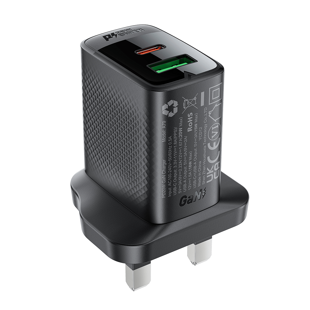AceFast PD20W Dual USB-C / USB-A Fast Charger (UK)