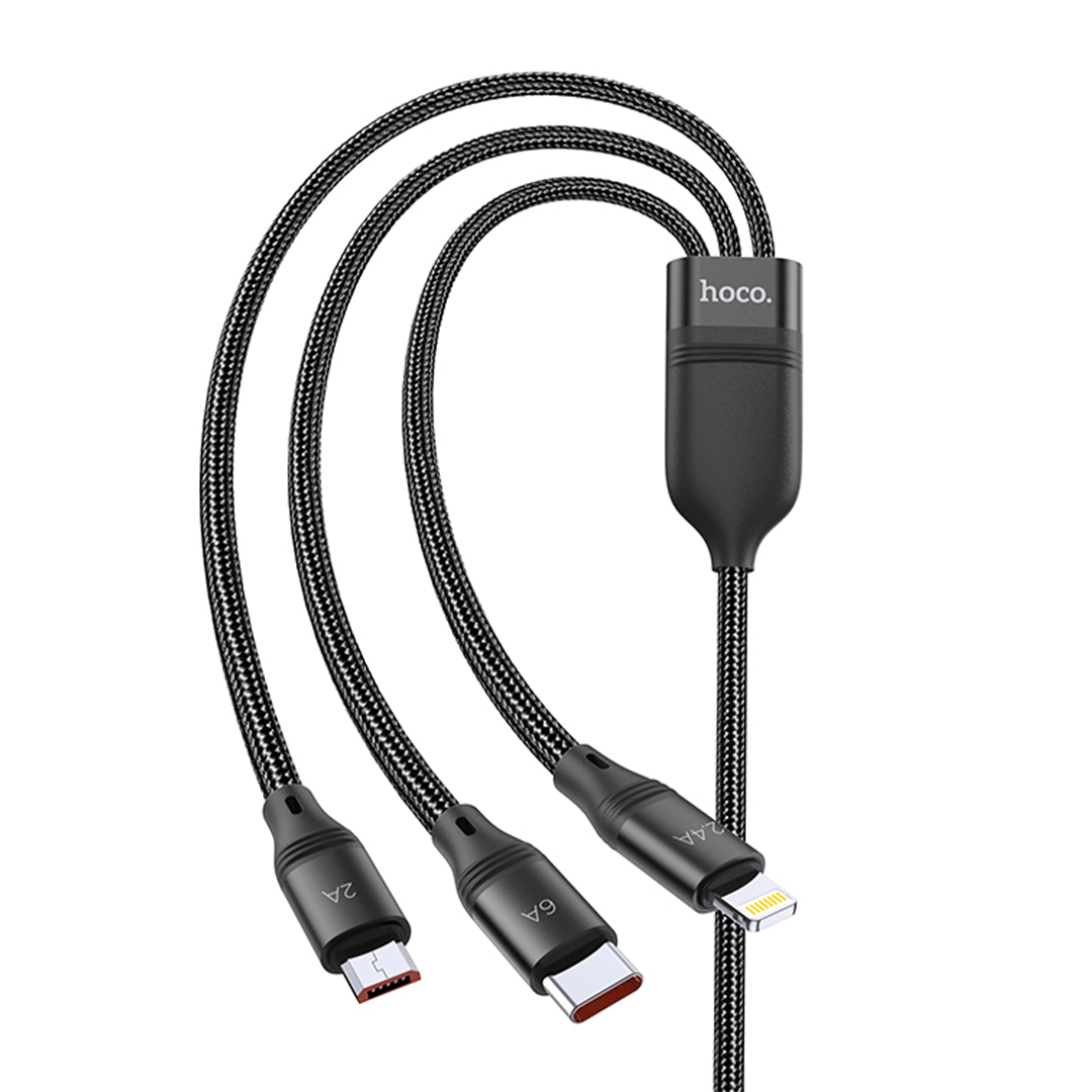 HOCO Ultra 6A 3-in-1 Fast Charging/Data Cable