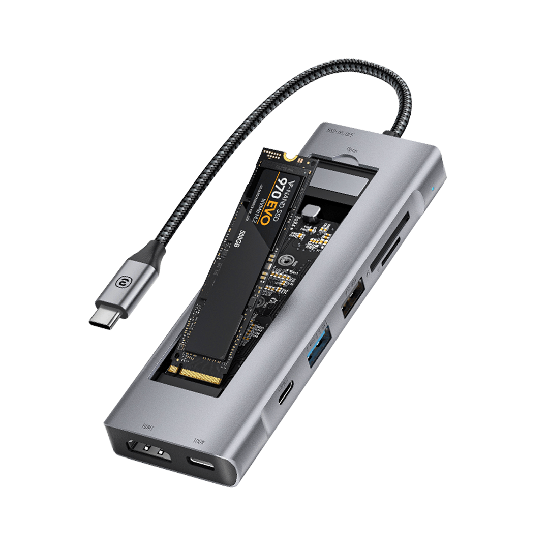 Essager 8 in 1 USB C Hub with M.2 NVMe SSD Enclosure
