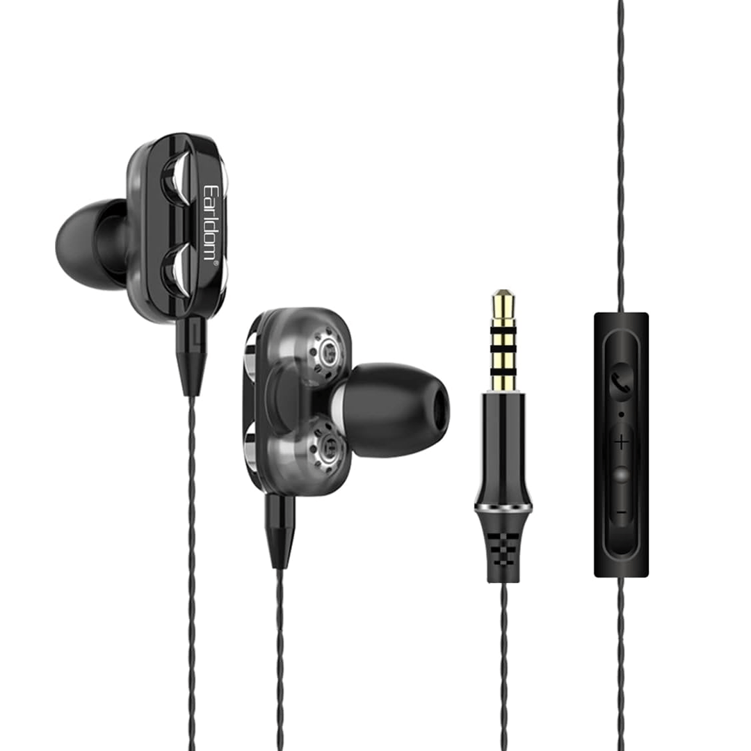 Earldom HiFi Double Dynamic Stereo Earphone with Remote Mic (1