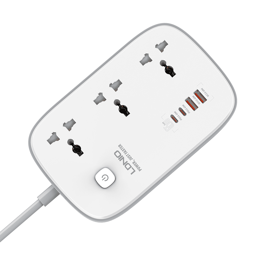 LDNIO 65W 2 x USB-C / 2 x USB-A Power Socket (UK)
