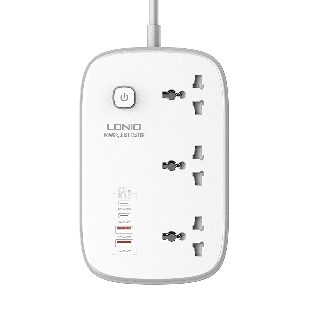 LDNIO 65W 2 x USB-C / 2 x USB-A Power Socket (UK)