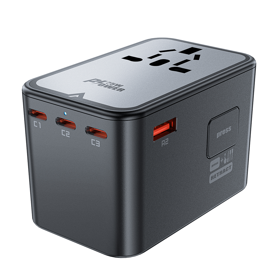 AceFast 75W PD GaN Universal Travel Charging Adapter
