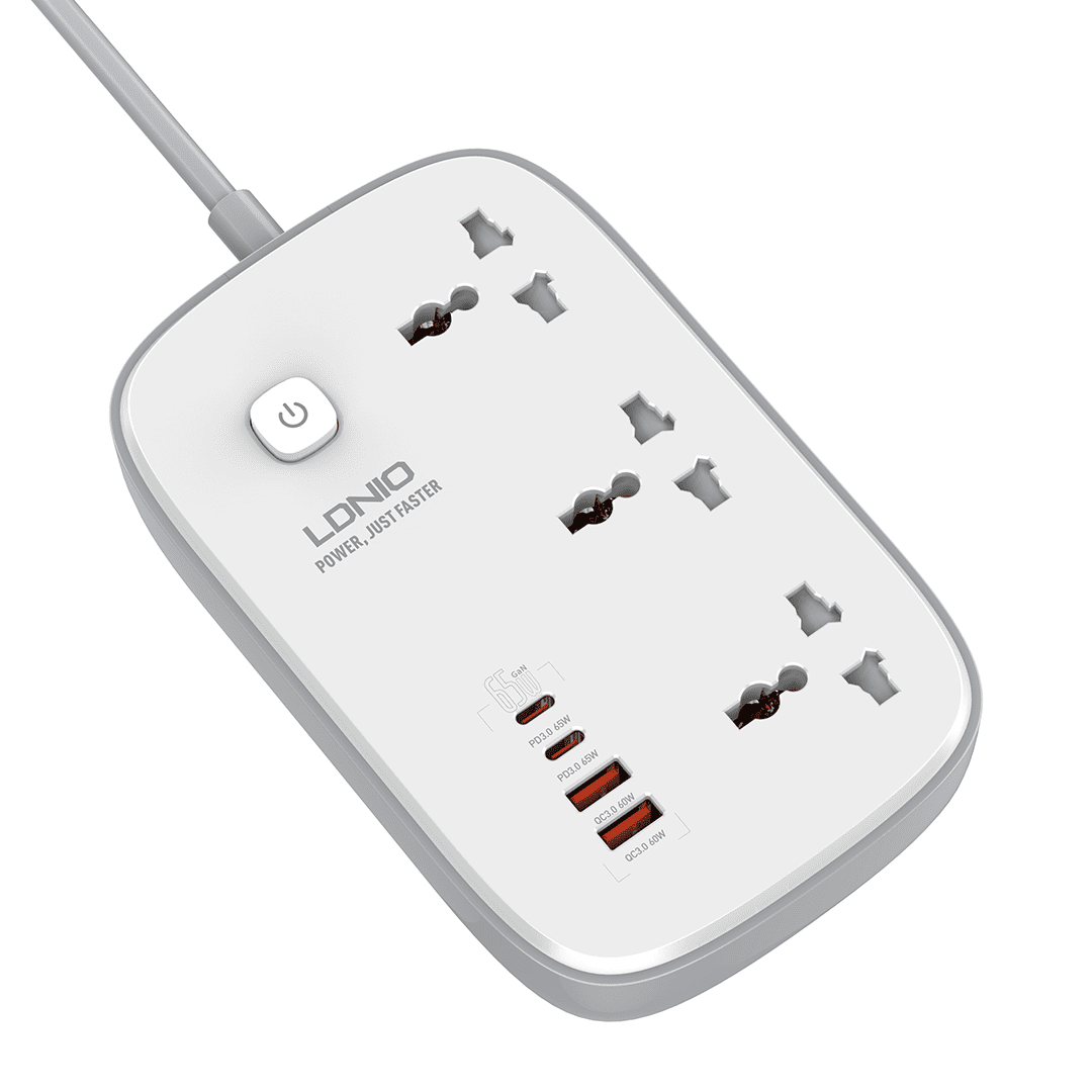 LDNIO 65W 2 x USB-C / 2 x USB-A Power Socket (UK)