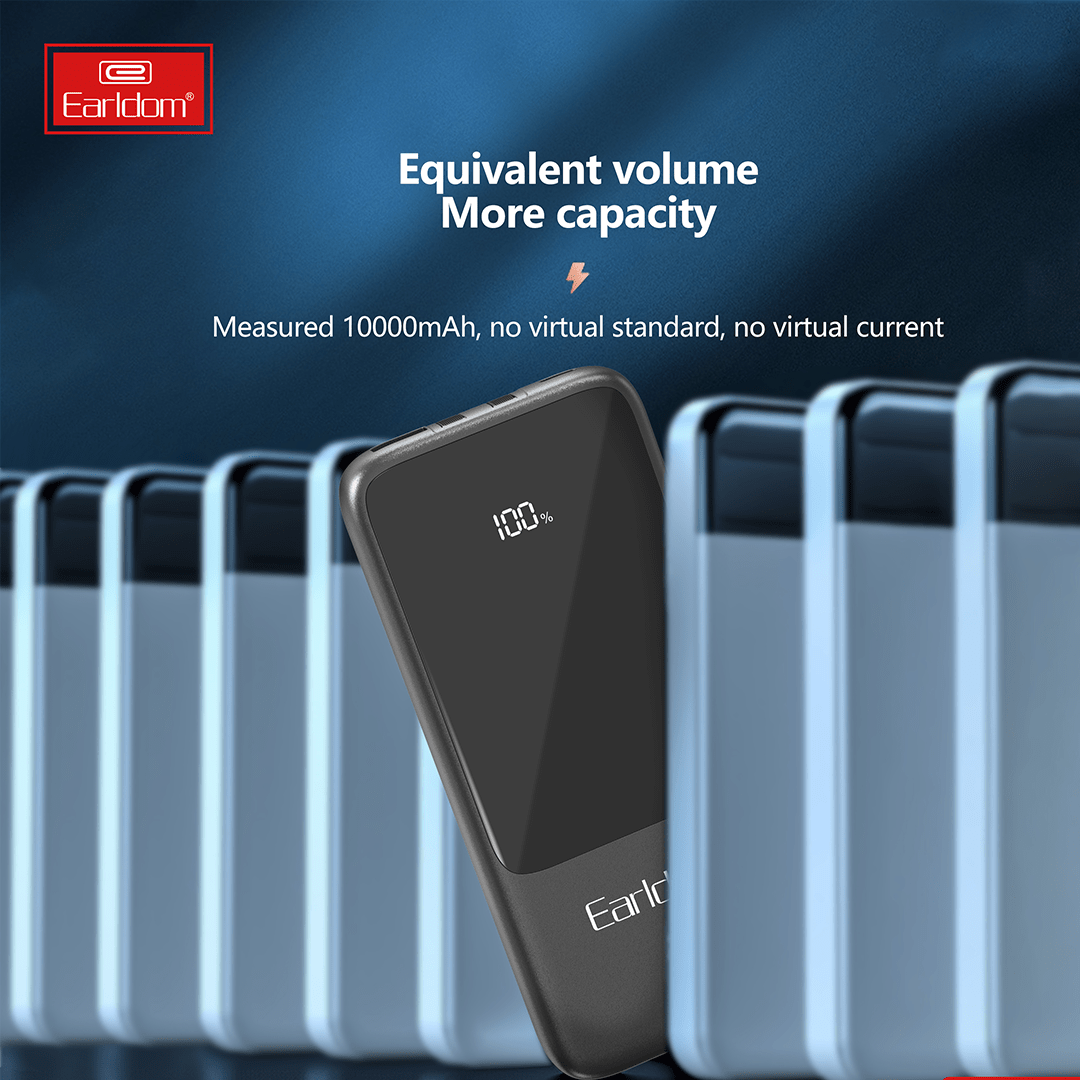 Earldom 3-in-1 LED Display 10,000mAh Powerbank