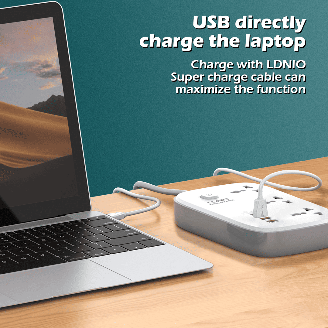 LDNIO 65W 2 x USB-C / 2 x USB-A Power Socket (UK)