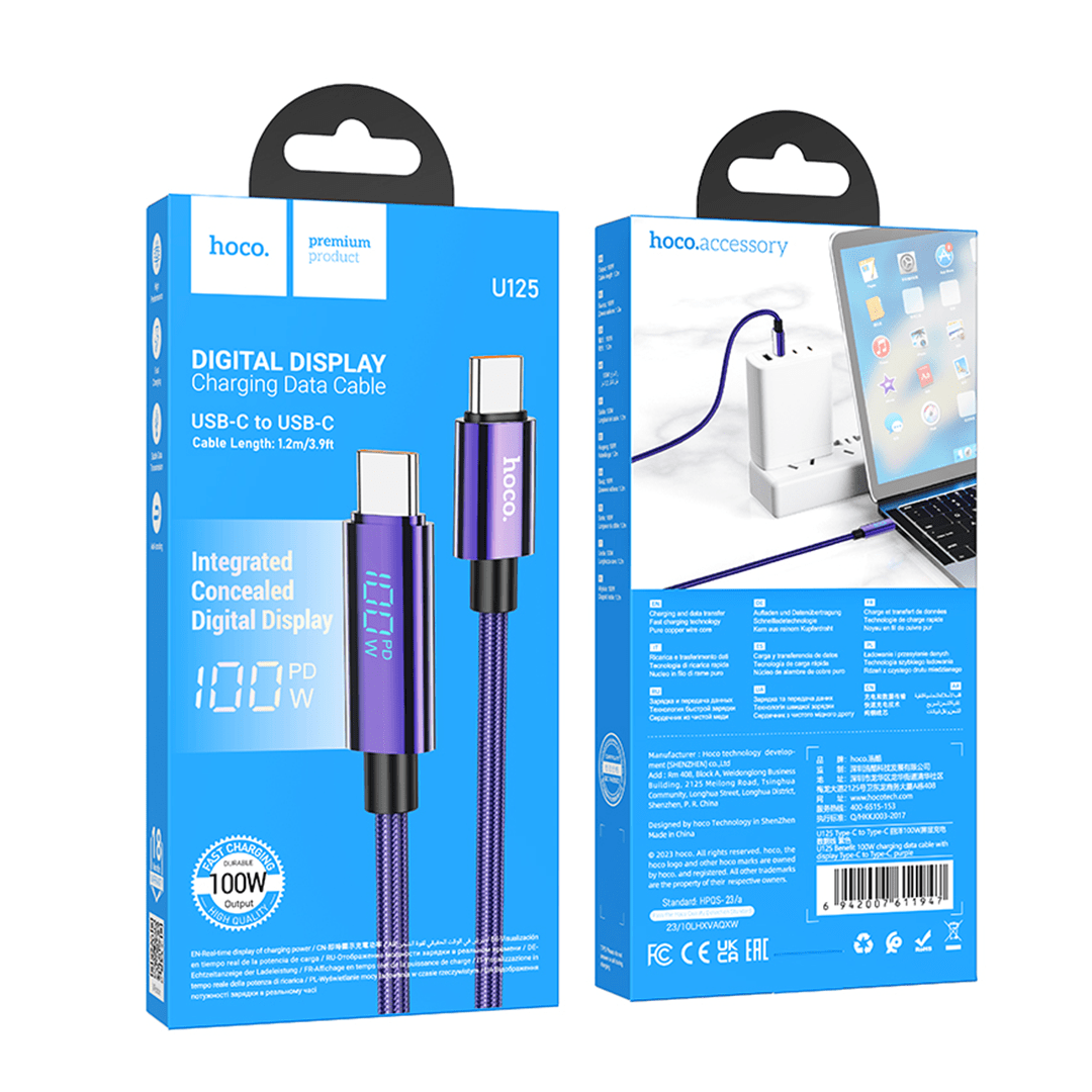 HOCO USB-C Benefit Fast Charging Cable with Display