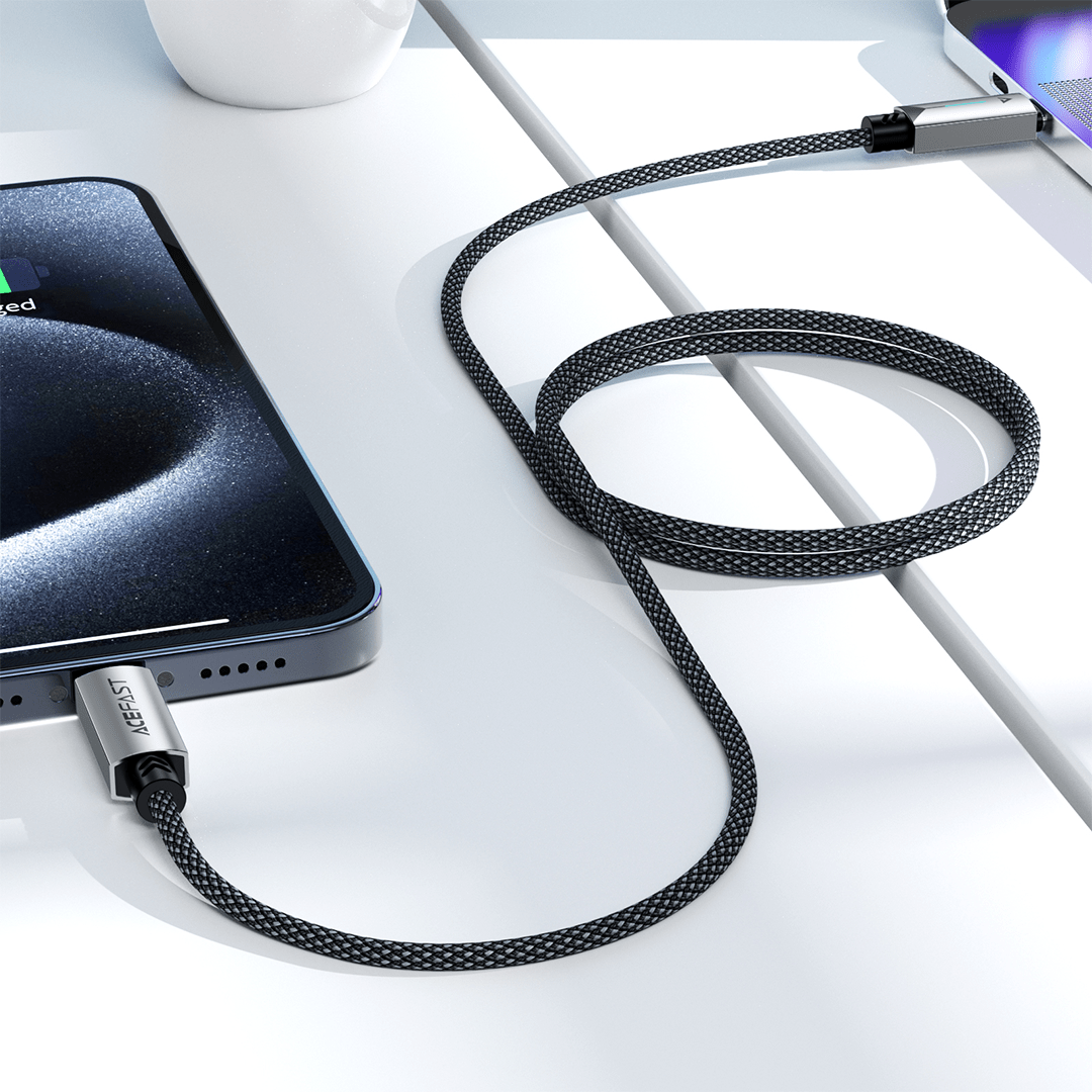 AceFast PD 60W USB-C Fast Charging Aluminum Alloy Braided Power Indicating Cable (1.2M)