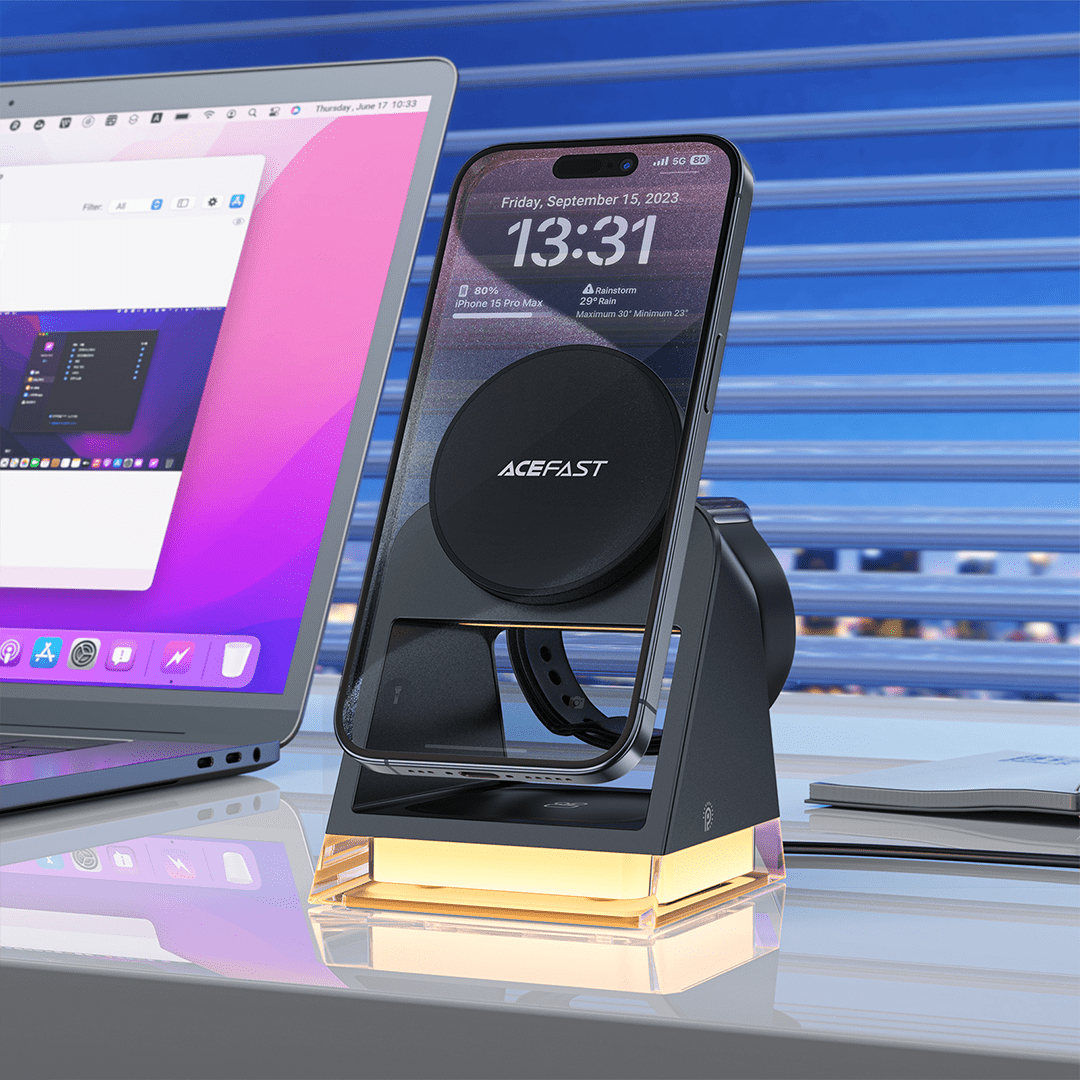 AceFast 3-in-1 Fast Wireless Charging Desktop Holder (20.5W)