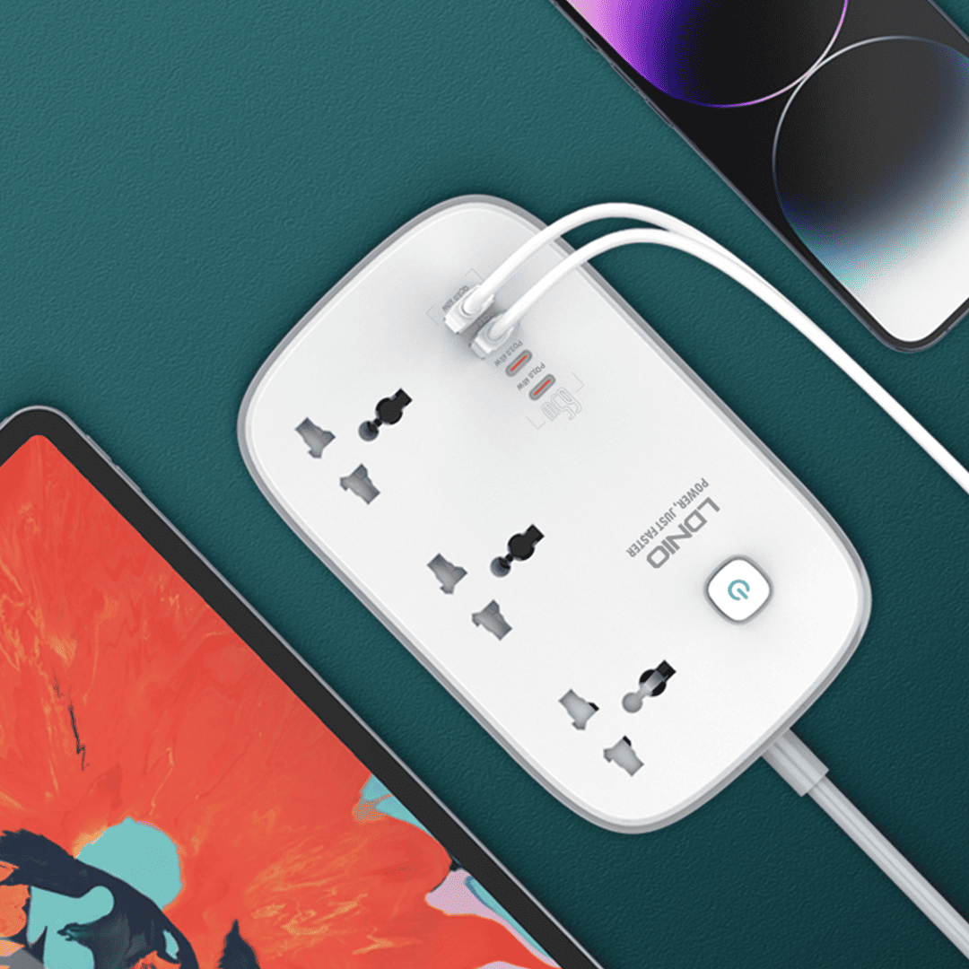 LDNIO 65W 2 x USB-C / 2 x USB-A Power Socket (UK)