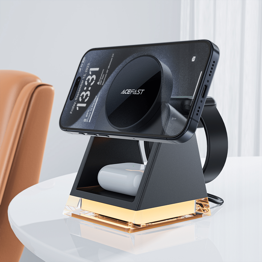 AceFast 3-in-1 Fast Wireless Charging Desktop Holder (20.5W)