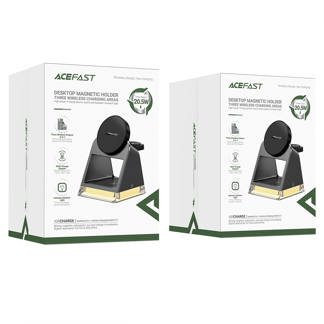 AceFast 3-in-1 Fast Wireless Charging Desktop Holder (20.5W)