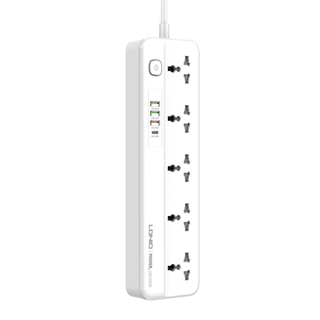 LDNIO USB-A and USB-C Fast Charging with 5-Outlet Surge Protection Power Strip