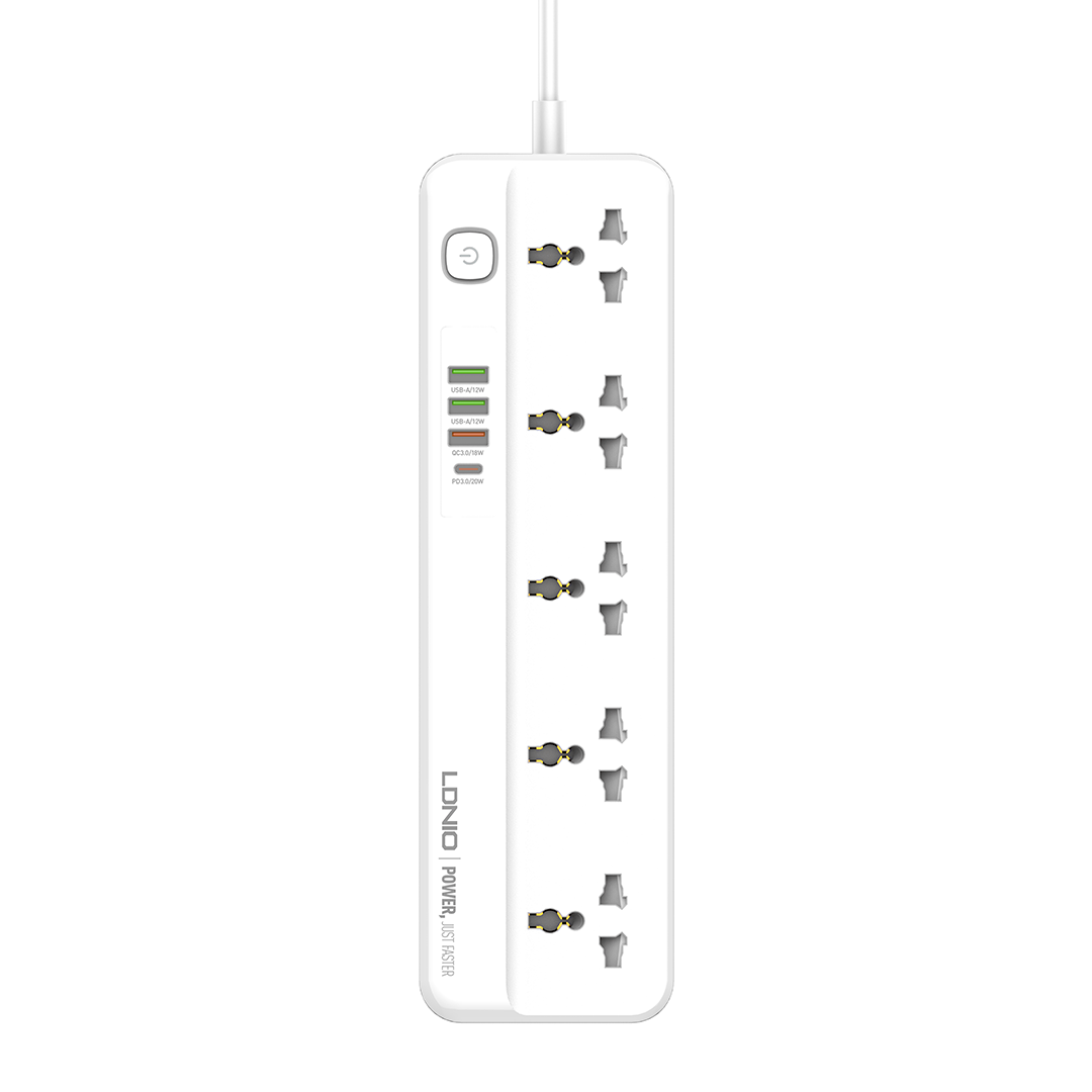 LDNIO USB-A and USB-C Fast Charging with 5-Outlet Surge Protection Power Strip