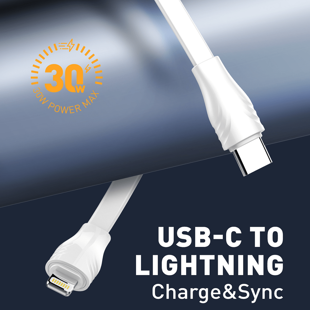 LDNIO 30W USB-C to Lightning Flat Cable