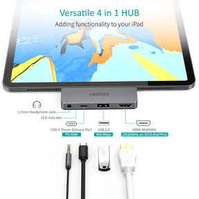 CHOETECH 4-in-1 USB-C Hub for iPad