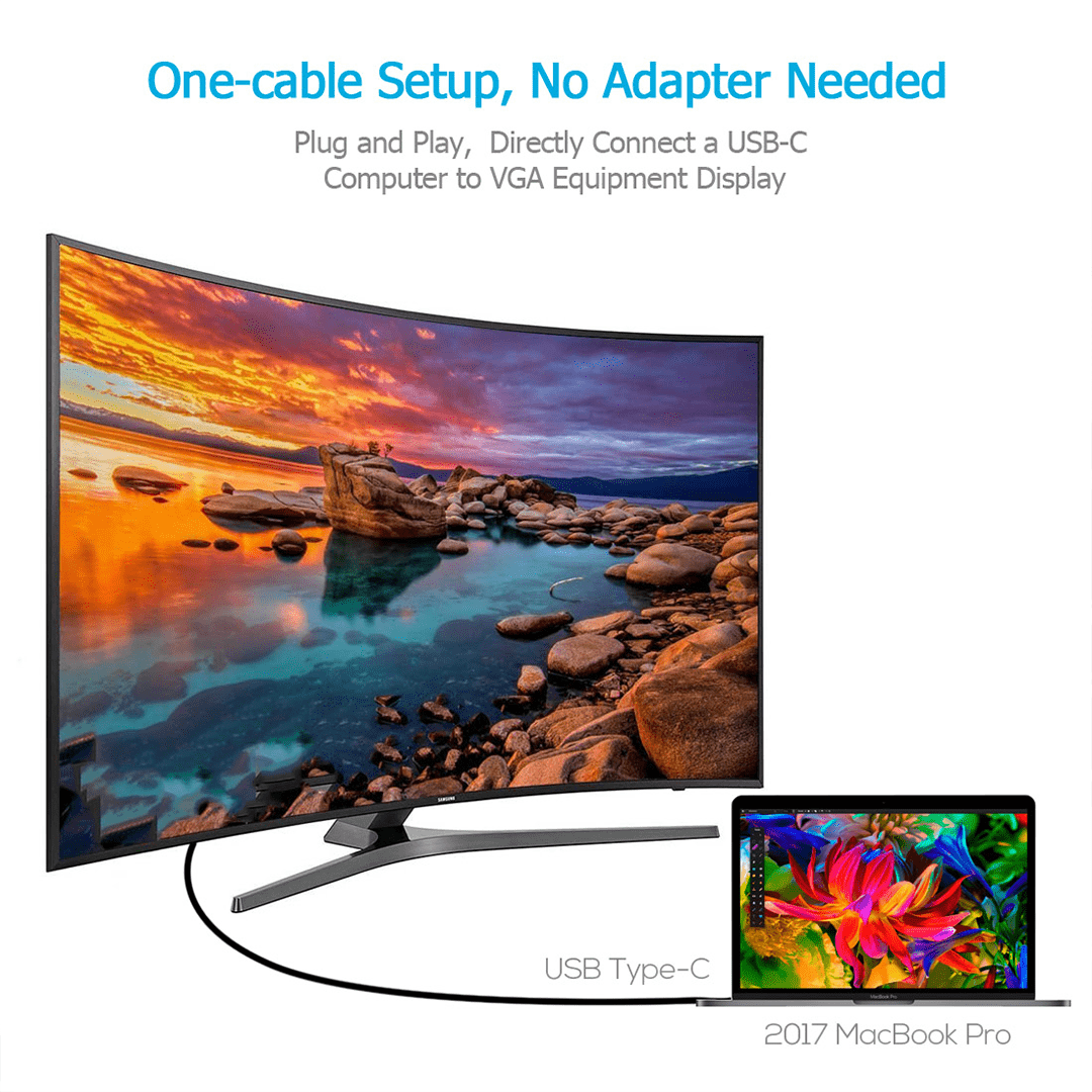 CHOETECH USB-C to VGA Cable