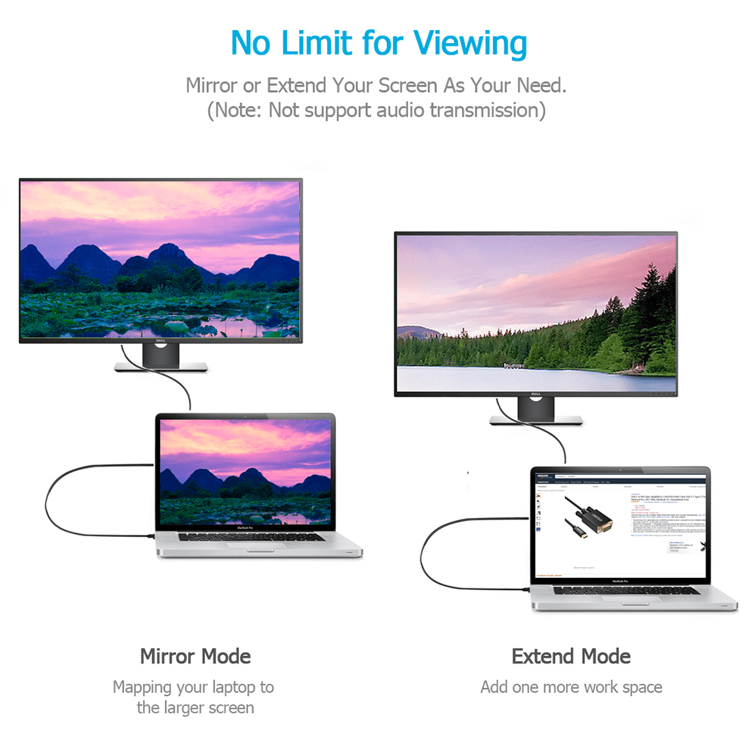 CHOETECH USB-C to VGA Cable