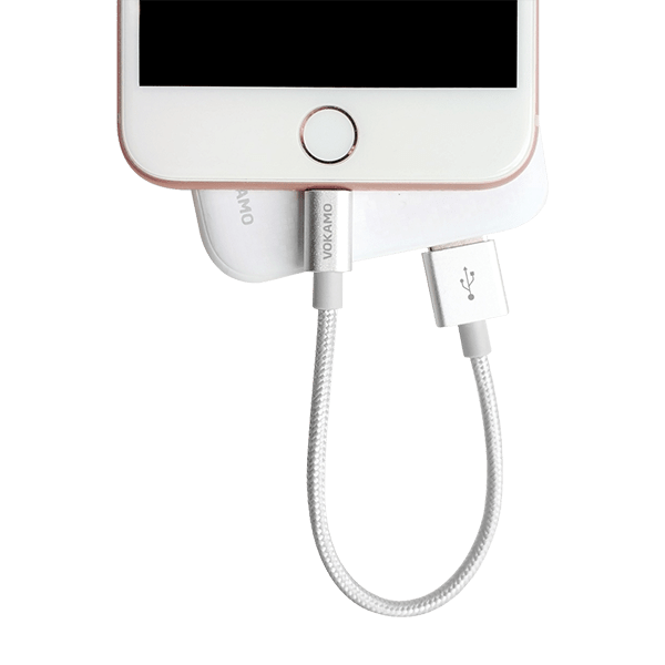 VOKAMO Lightning to USB Braided Rope Cable (7 Inch) - Add-on™ Store