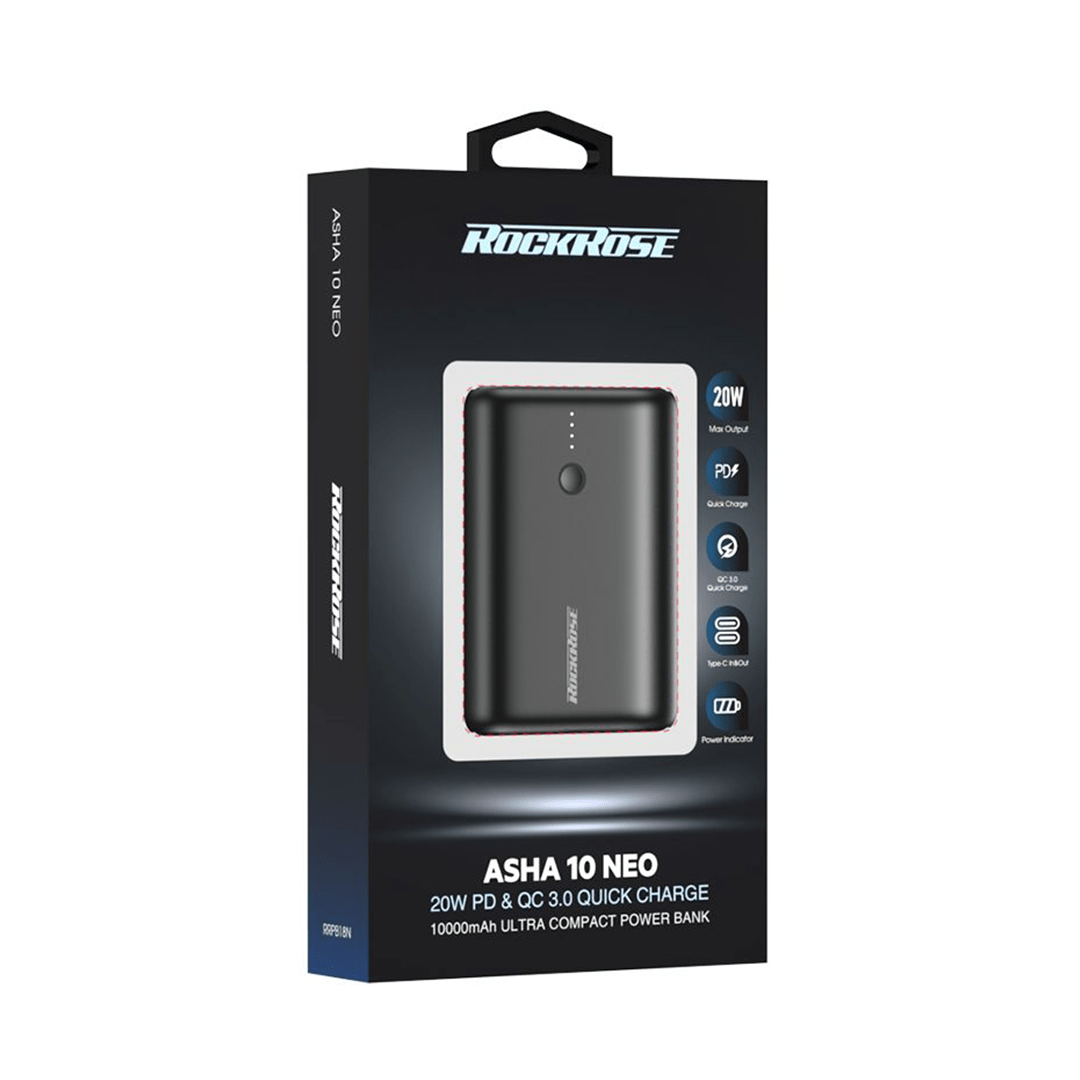 RockRose Asha 10 Neo 10000mAh 20W PD & QC 3.0 PowerBank