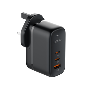 LDNIO 65W USB-C x 2 + USB-A QC GaN Fast Charging Travel Adapter