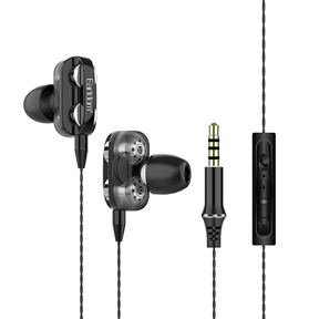 Earldom 3.5mm HiFi Double Dynamic Stereo Earphone with Remote & Mic (1M)