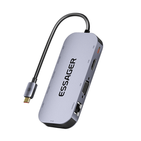 Essager 11-in-1 Multi-functional USB-C Hub with 1000mbps Ethernet