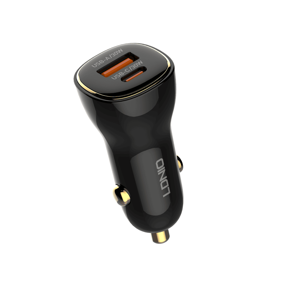 LDNIO 60W PD QC 3.0 Dual-Port Fast Car Charger