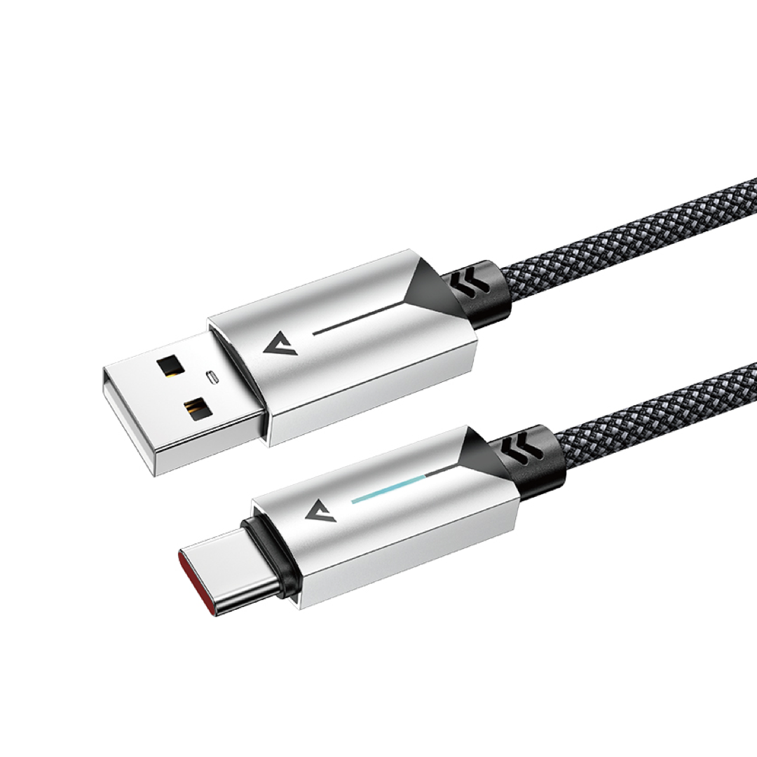 AceFast 3A Fast Charging USB-C to USB-A Aluminum Alloy Braided Power Indicating Cable (1.2M)