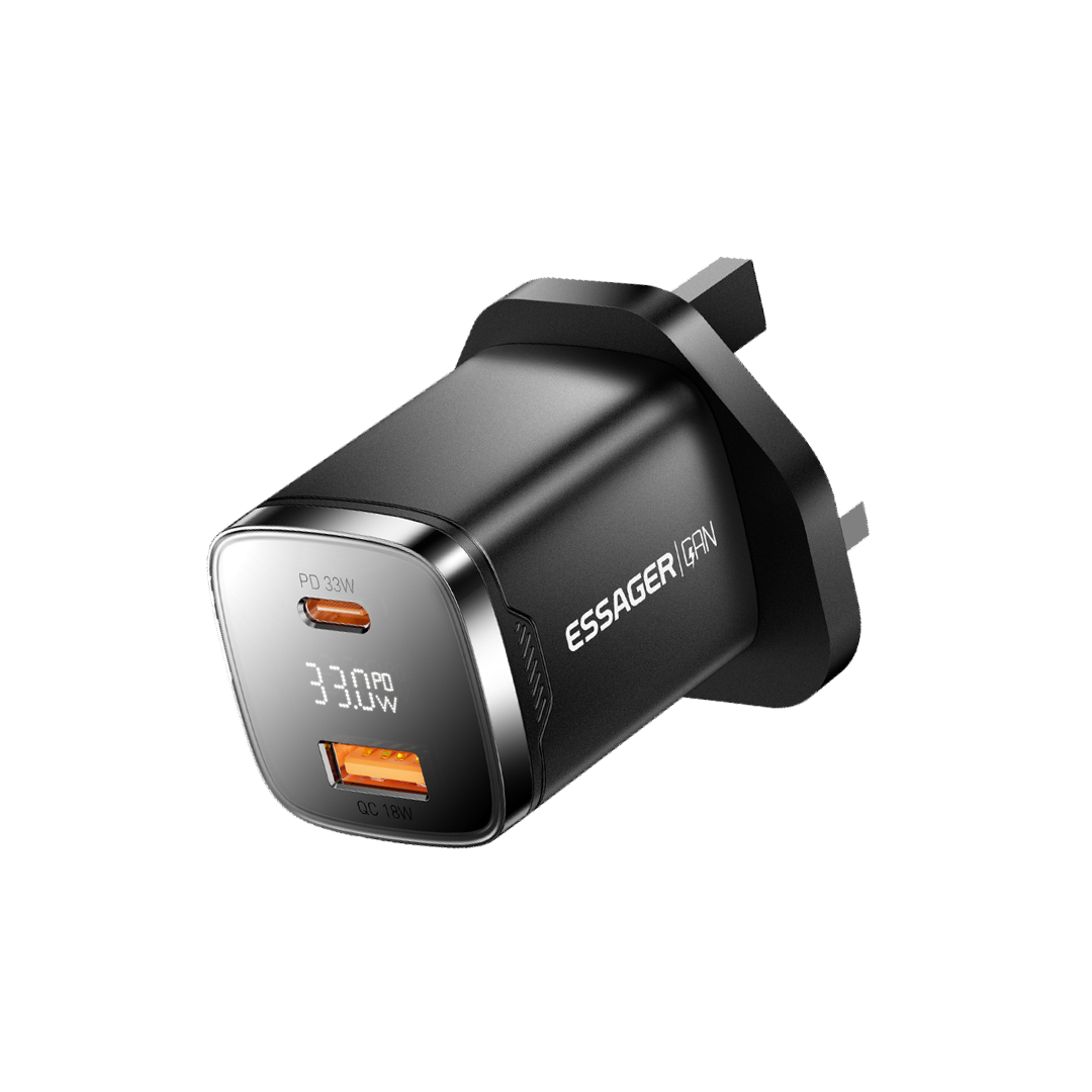 Essager 33W Gallium Nitride Portable Charger with Digital Display