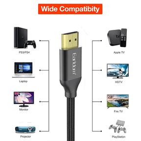 Earldom HDMI to HDMI Gold Plated Aluminum Alloy Braided Cable