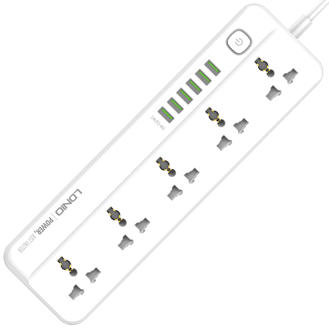 LDNIO 6 x USB-A Ports with 5 x AC Power Socket
