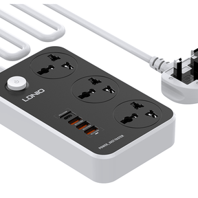 LDNIO 20W USB-C PD + USB-A Charging with 3 x AC Power Socket