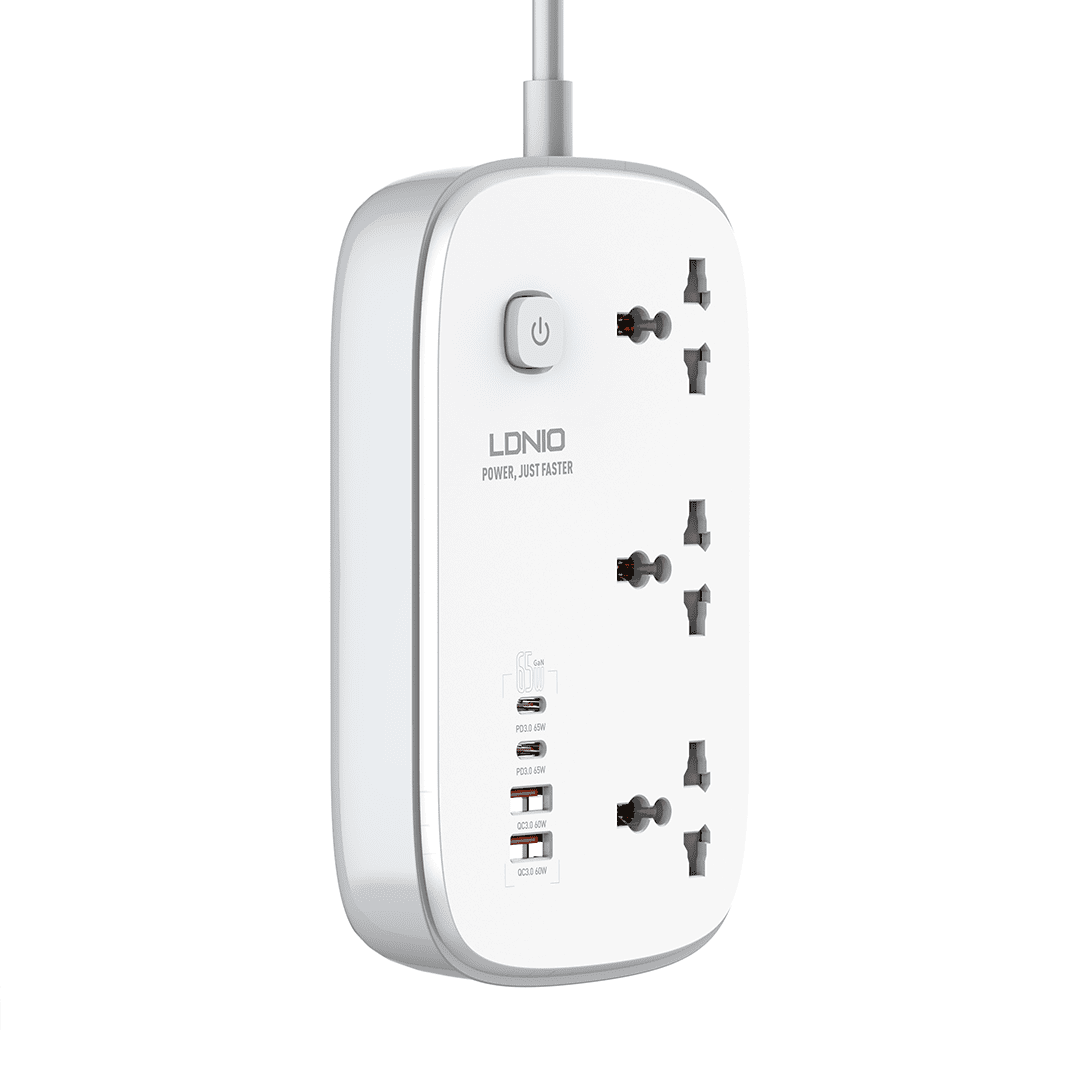LDNIO 65W 2 x USB-C / 2 x USB-A Power Socket (UK)