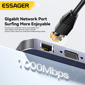 Essager 11-in-1 Multi-functional USB-C Hub with 1000mbps Ethernet