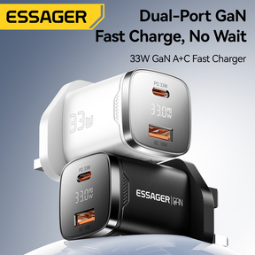 Essager 33W Gallium Nitride Portable Charger with Digital Display