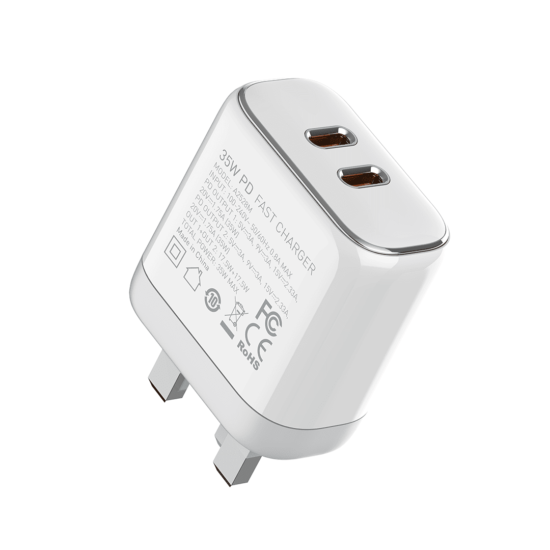 LDNIO 35W Dual USB-C MFI Certified Fast Charger (UK)