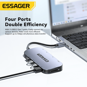 Essager 11-in-1 Multi-functional USB-C Hub with 1000mbps Ethernet