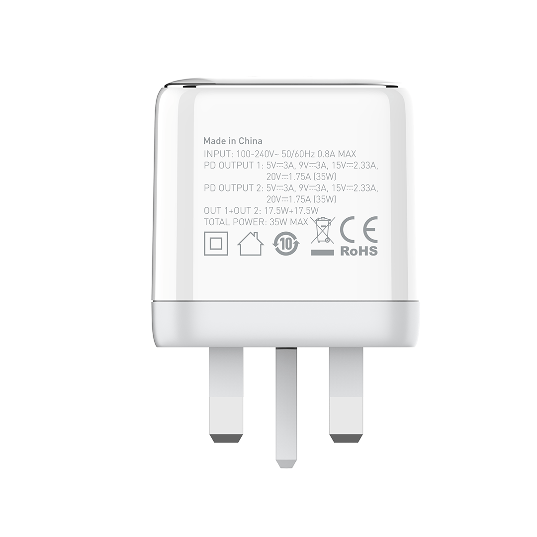 LDNIO 35W Dual USB-C Fast Charger UK