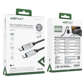 AceFast PD 60W USB-C Fast Charging Aluminum Alloy Braided Power Indicating Cable (1.2M)