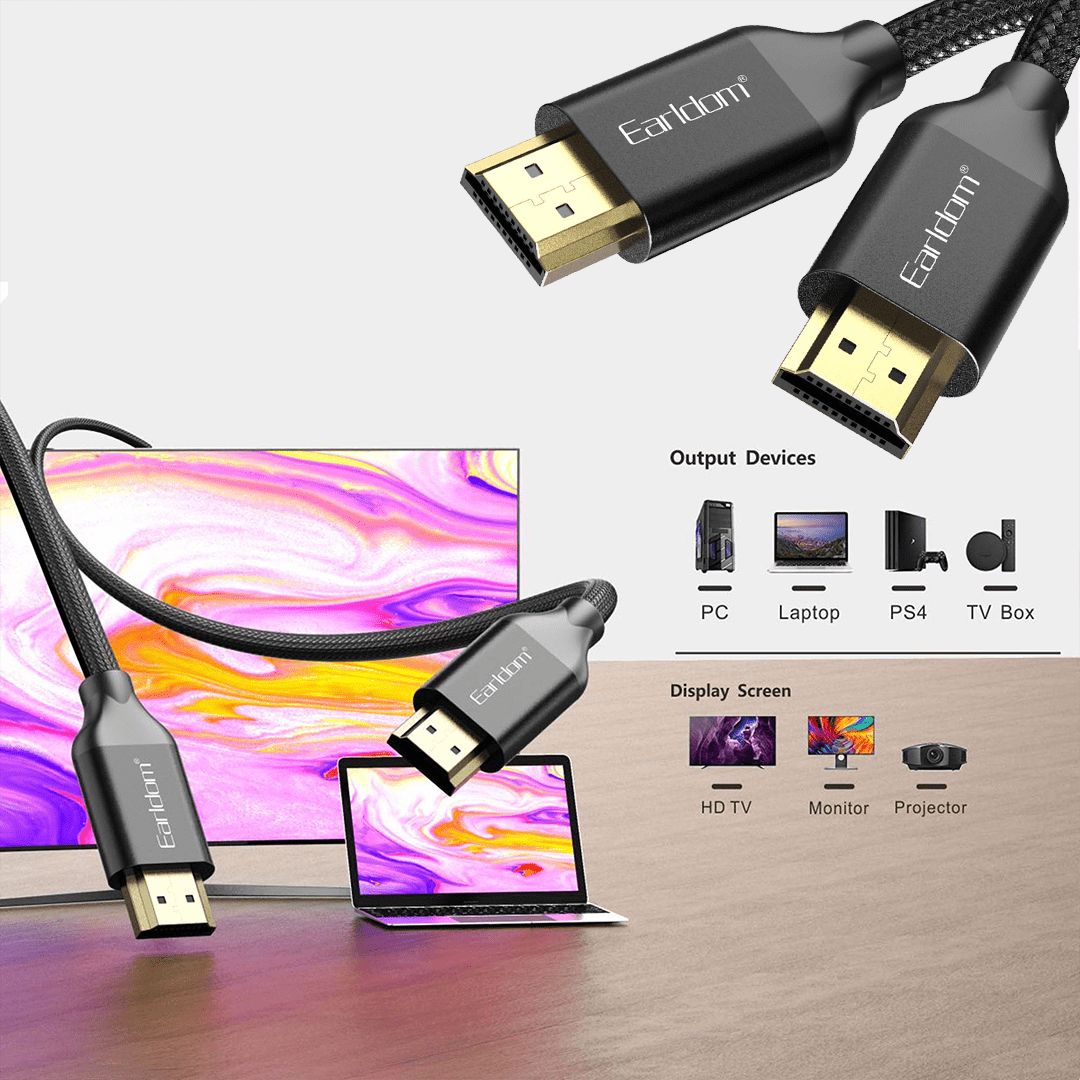 Earldom HDMI to HDMI Gold Plated Aluminum Alloy Braided Cable