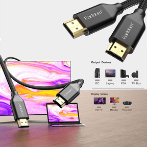 Earldom HDMI to HDMI Gold Plated Aluminum Alloy Braided Cable