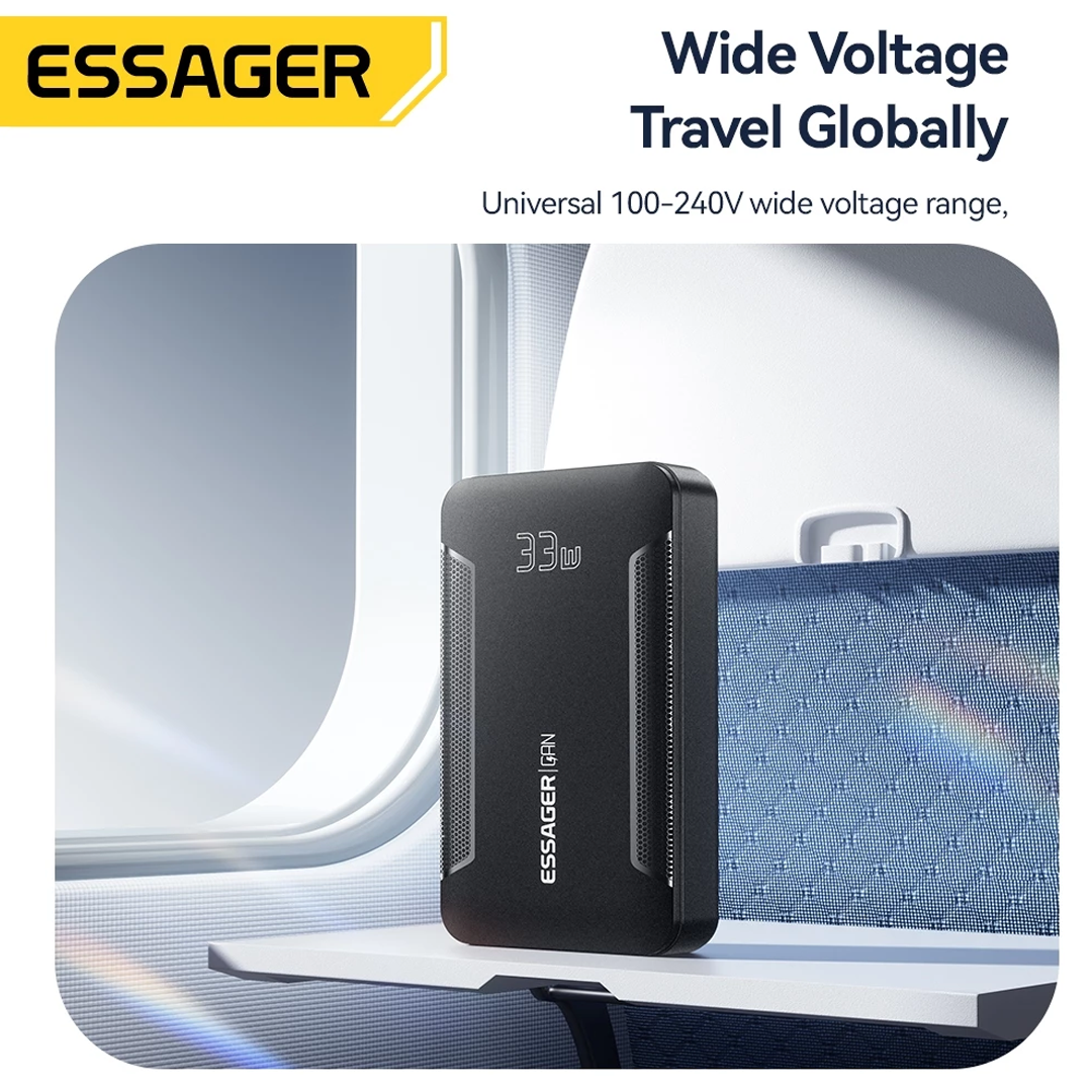 Essager 33W Gallium Nitride Ultra Thin Fast Travel Charger