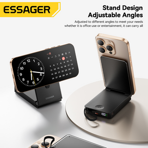 Essager 15W 10000mAh 2-in-1 Magnetic Charging Power Bank with Built-in USB-C Cable