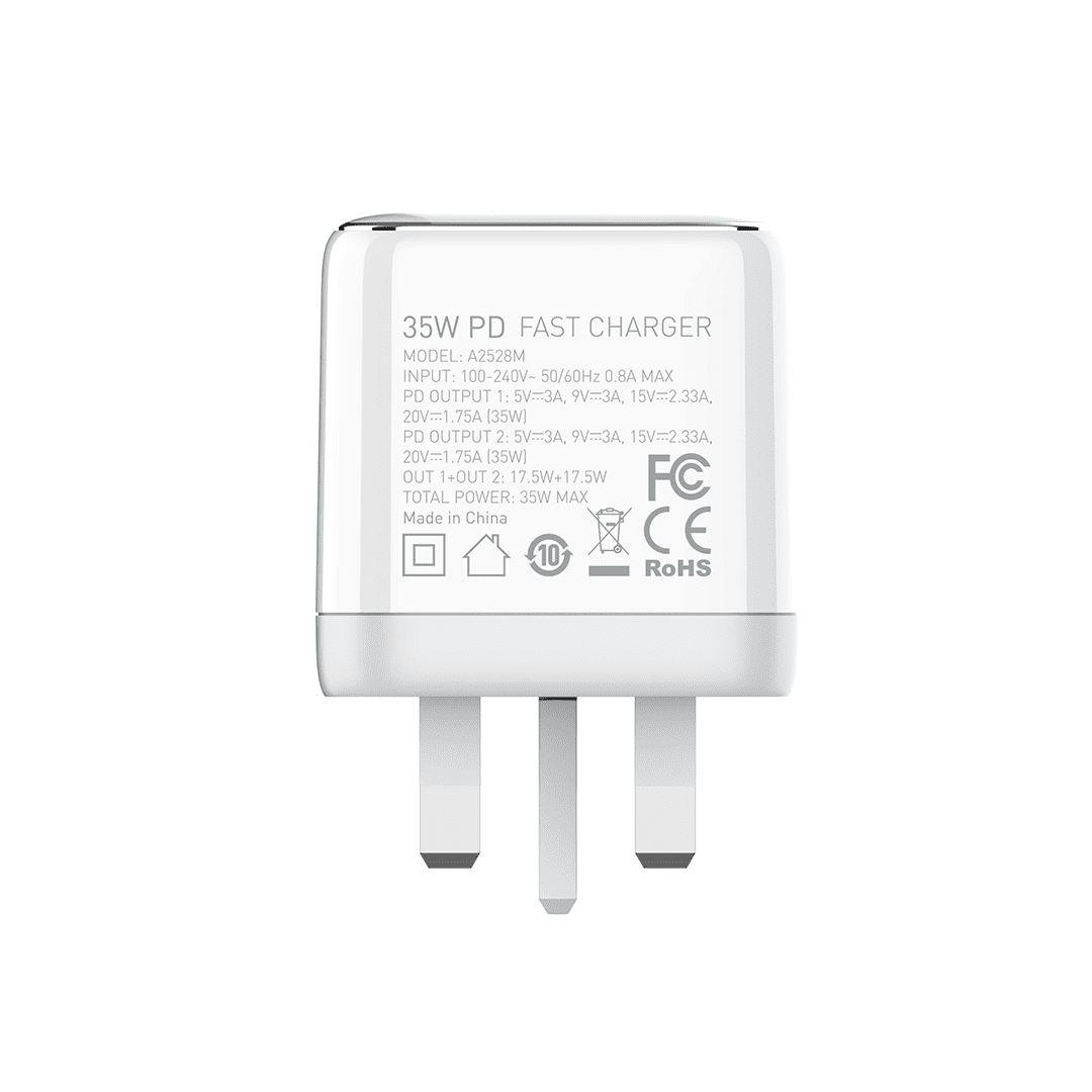 LDNIO 35W Dual USB-C MFI Certified Fast Charger (UK)