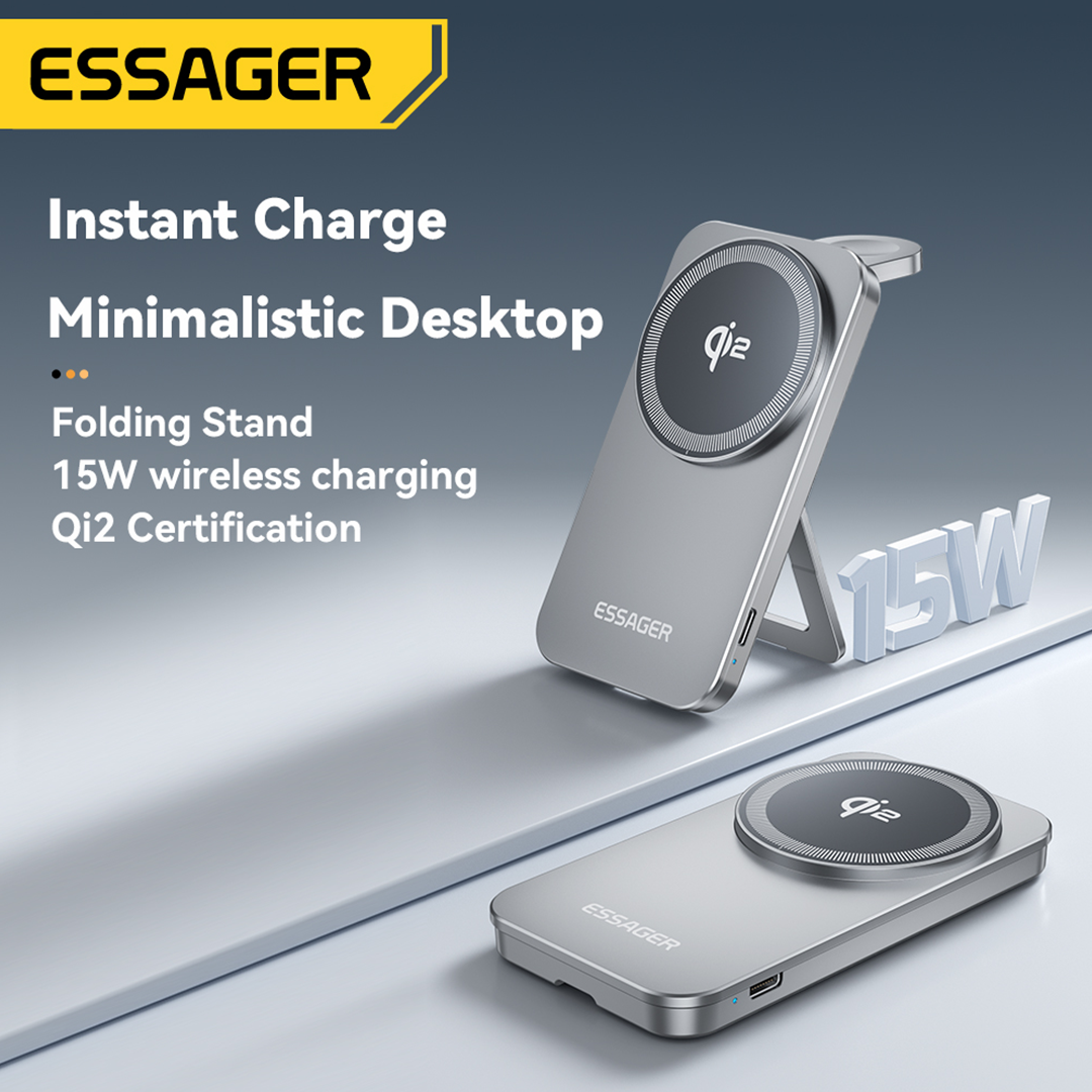 Essager Qi2 25W 2-in-1 Wireless Desktop Charger