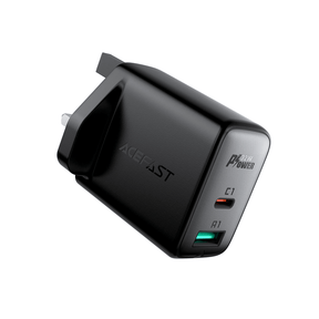 AceFast 32W USB & USB-C Dual Port Charger (UK Black)