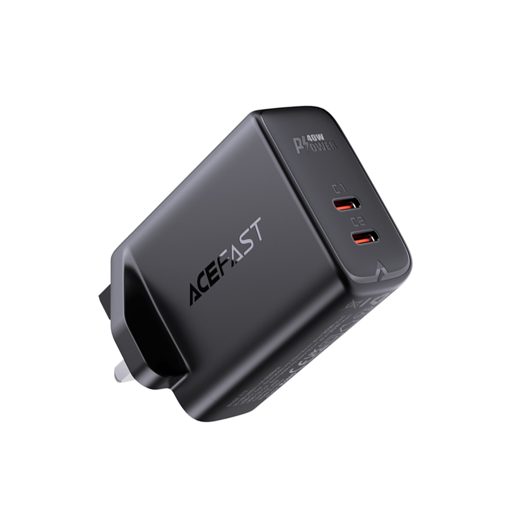 AceFast 40W Dual USB-C Charger (UK Black)