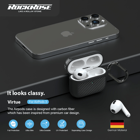 RockRose Virtue Rugged Carbon Fiber Protective Case for AirPods 3
