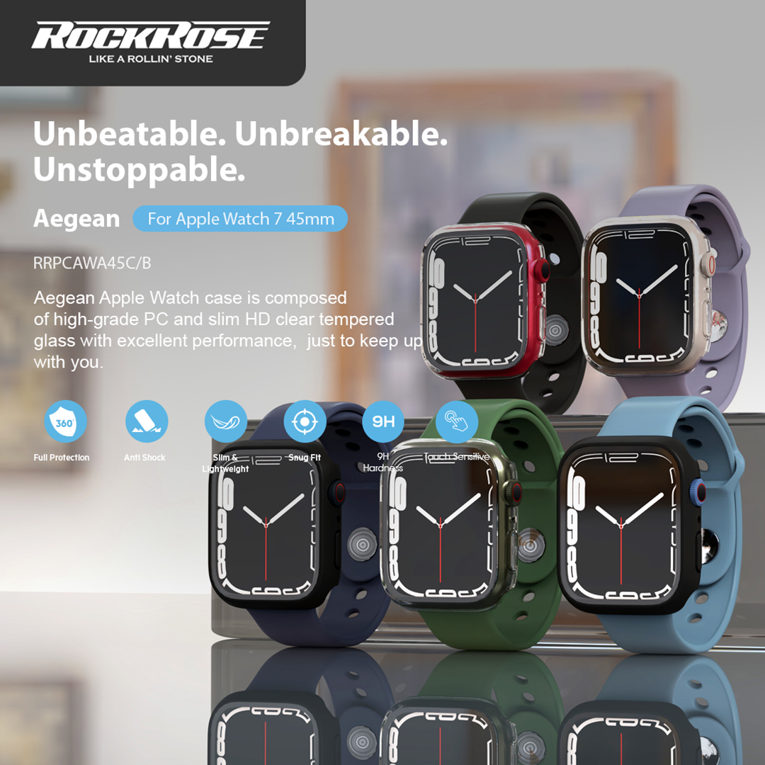 RockRose Aegean Full-Coverage Protective Case for Apple Watch 7 45MM